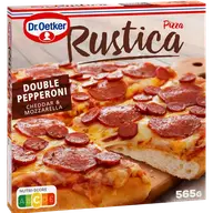 Rustica Dr. Oetker Rustica Double Pepperoni Cheddar & Mozzarella pakastepizza  565g