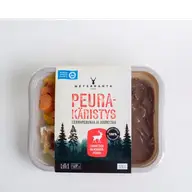 Metsäranta Peurakäristys kastikkeessa, kermaperunat ja paahdetut juurekset 320g