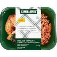 Kokkikartano Broilerin sisäfilee ja tomaatti-vuohenjuustopasta 350g