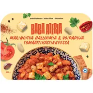 Baba Foods Baba Ateria marinoitua halloumia & voipapuja tomaattikastikkeessa 340g