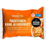 Kinnarin Tila 300g Mausteinen kana ja kasvikset täysjyväkaura-ateria