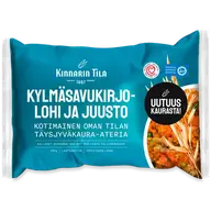 Kinnarin Tila 280g Kylmäsavukirjolohi ja mustaleimasulatejuusto täysjyväkaura-ateria